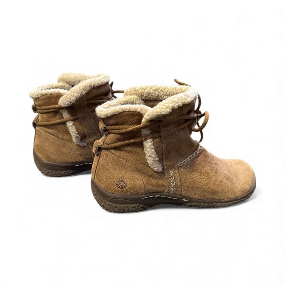 Earth Spirit Paula II Womens Size 8 Tan Suede Ankle Boots With Faux Fur Lining & - Picture 6 of 7